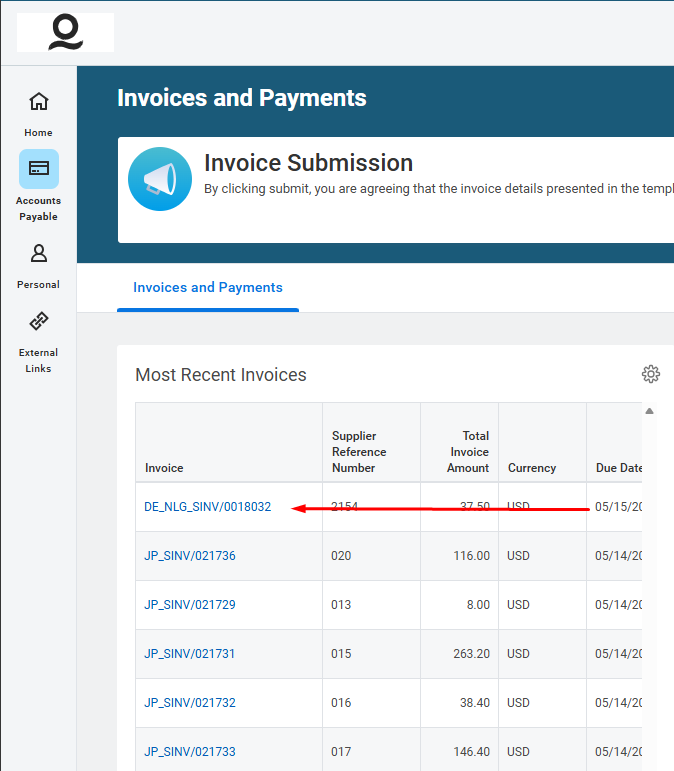 Workday: Draft Invoice – Welocalize