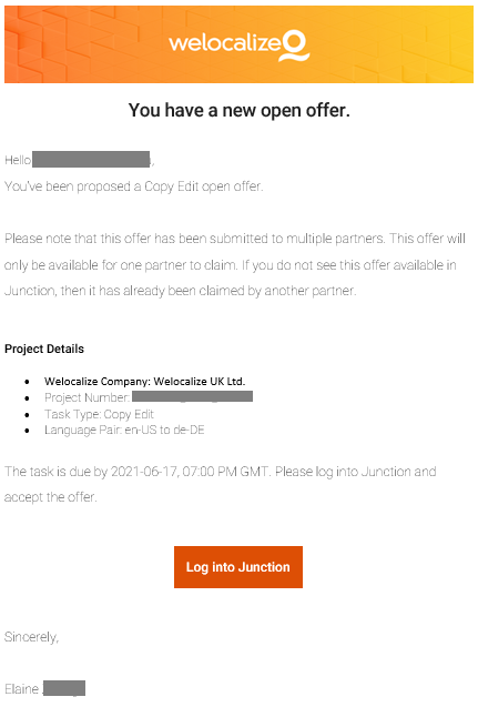 Junction: Accepting Open Offers – Welocalize